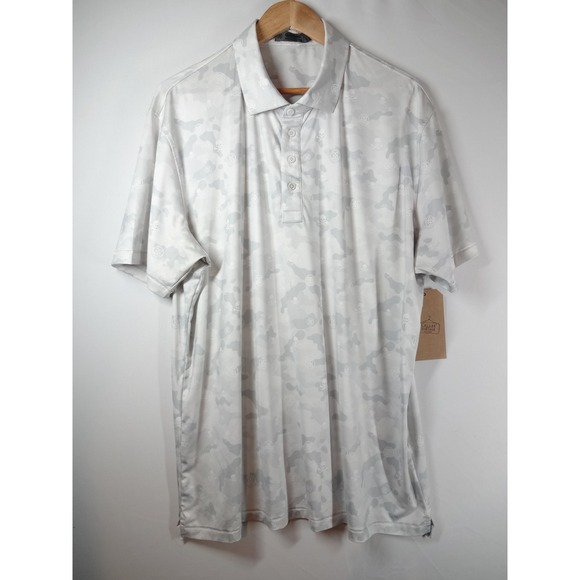 G/FORE Other - G/FORE Polo Shirt Mens XL Grey Camo Skull Crossbones Performance Golfcore Luxury